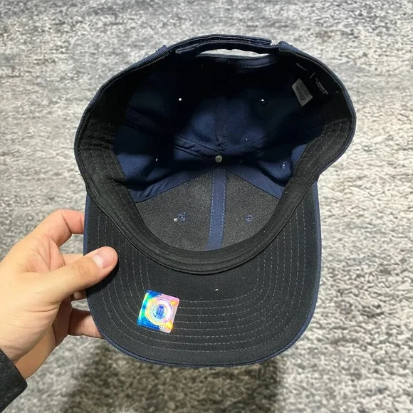 Michigan Wolverines Nike Dri Fit Hat Navy Blue Yellow Swoosh Adjustable Cap NWT - Picture 6 of 8